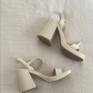 Dream Pairs White Block Heel Sandals